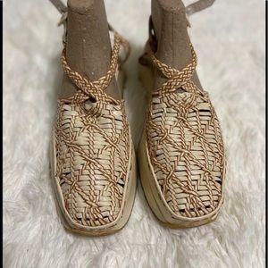 Stephane Kelian Woven Leather Platform Sandals